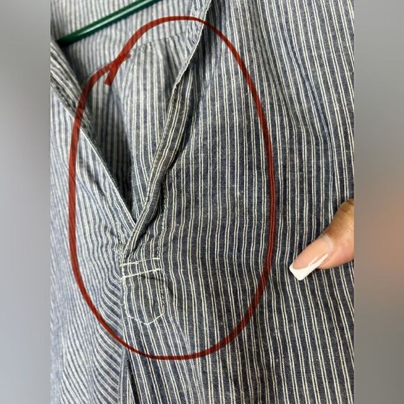 CP Shades Blue/White Striped Teton Lagenlook Tunic Top Size Medium **Flawed** - Picture 9 of 16